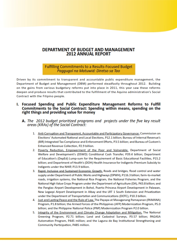 2012 DBM Annual Reports