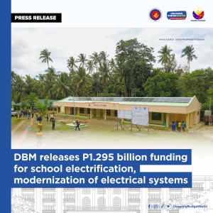 DBM releases P1.295 billion funding for school electrification, modernization of electrical systems
