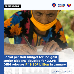 Social pension budget for indigent senior citizens' doubled for 2024; DBM releases ₱49.807 billion in January