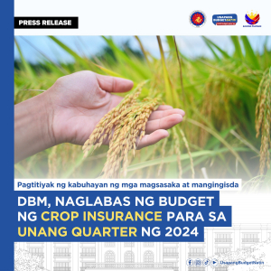 DBM releases crop insurance budget for the first quarter of 2024