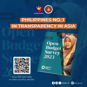 PHILIPPINES NO.1 IN TRANSPARENCY IN ASIA IN LATEST OPEN BUDGET SURVEY RESULTS