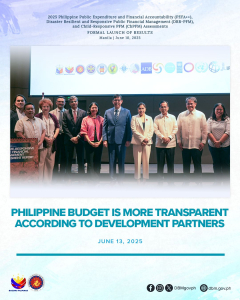 PHILIPPINE BUDGET IS MORE TRANSPARENT  ACCORDING TO DEVELOPMENT PARTNERS