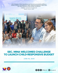 SEC. MINA WELCOMES CHALLENGE TO LAUNCH CHILD-RESPONSIVE BUDGET 