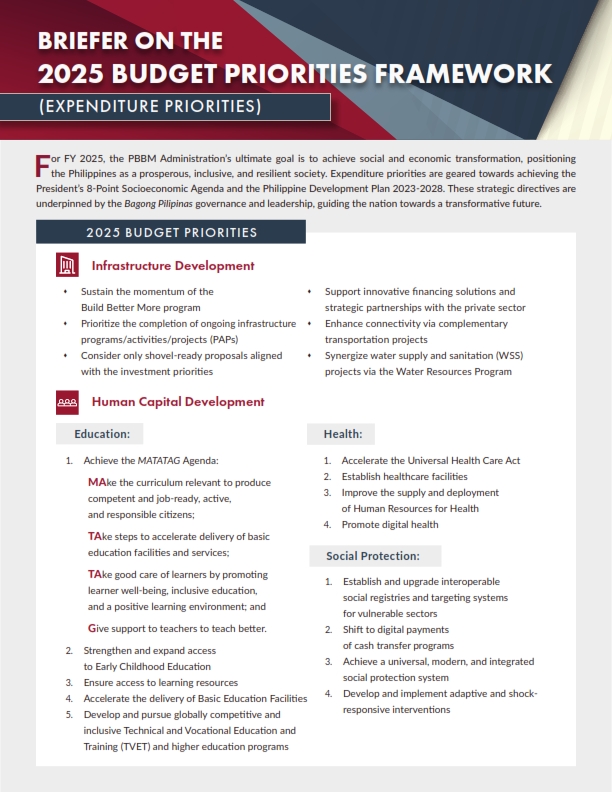 2025 Budget Priorities Framework (Expenditure Priorities)