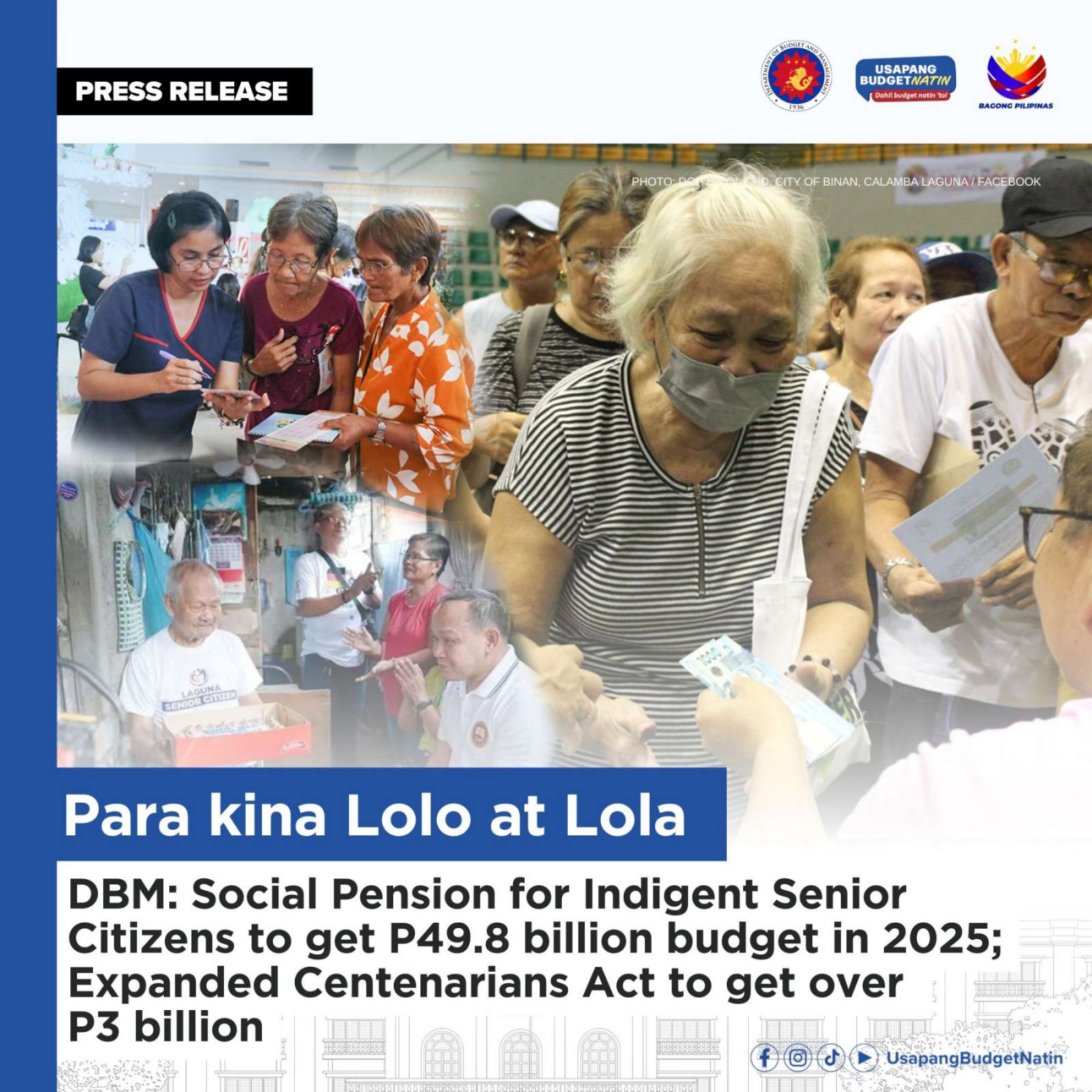Social Pension for Indigent Senior Citizens to get P49.8 billion budget in 2025